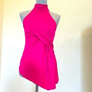INC Sleeveless Fuchsia top. Cross in front .